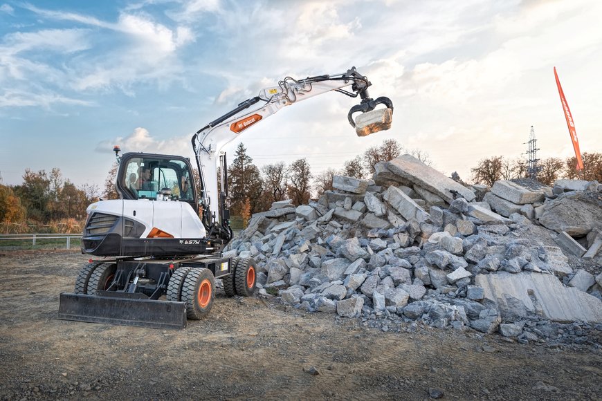New 6 tonne Wheeled Excavator from Bobcat Powered by Fuel Efficient Stage V Engine